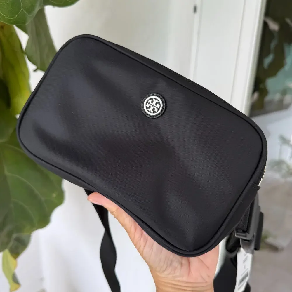 Authentic‼️Tory Burch Virginia Belt Bag 149530 Black Nylon